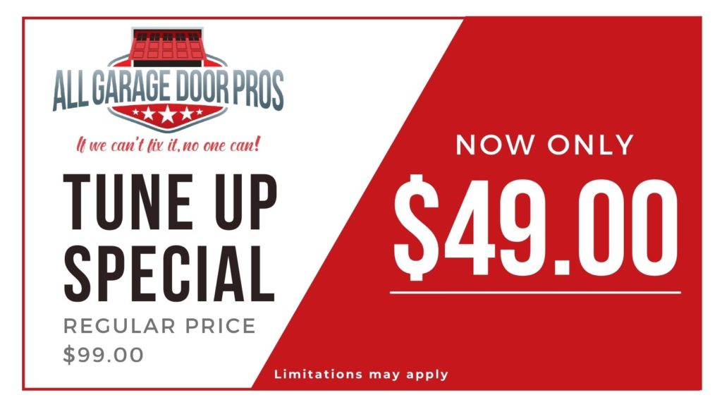 Garage door tune up special now only $49